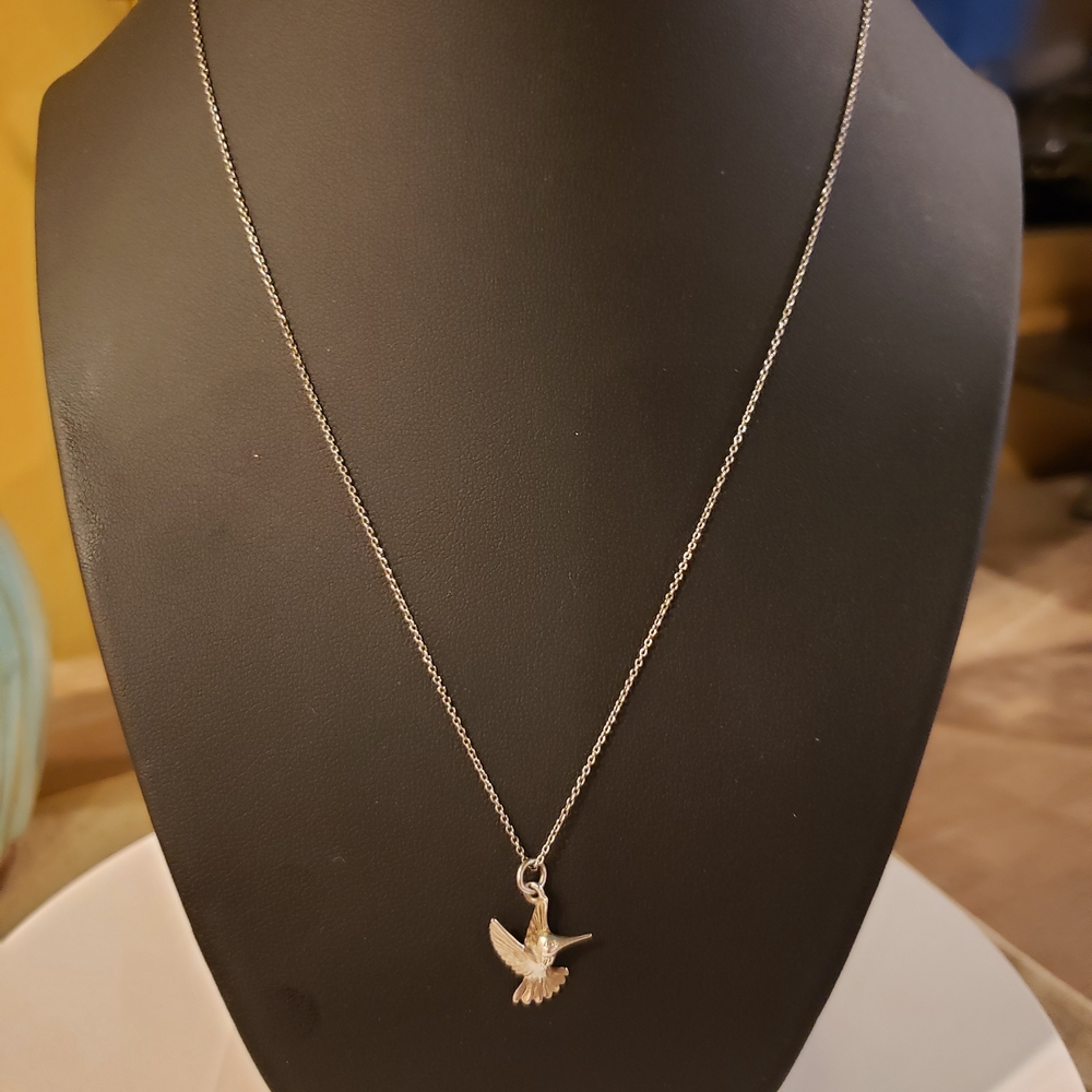 Hummingbird Pendant & Necklace w/ Box - .925 Silver - Picture 6 of 9